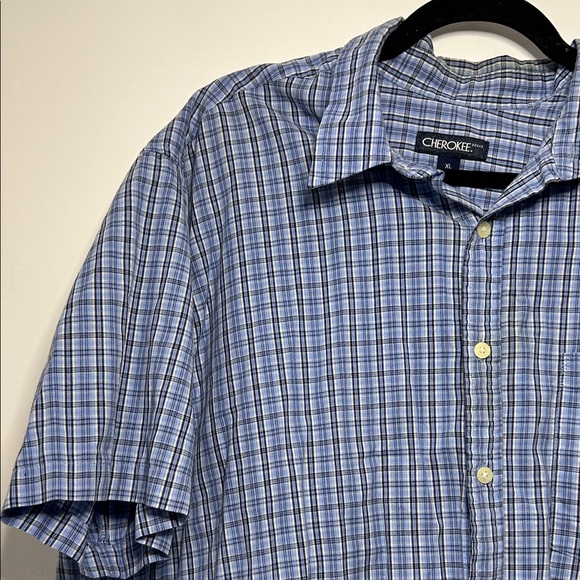 Cherokee Men's Blue Plaid Button-Down Shirt XL - Picture 2 of 11